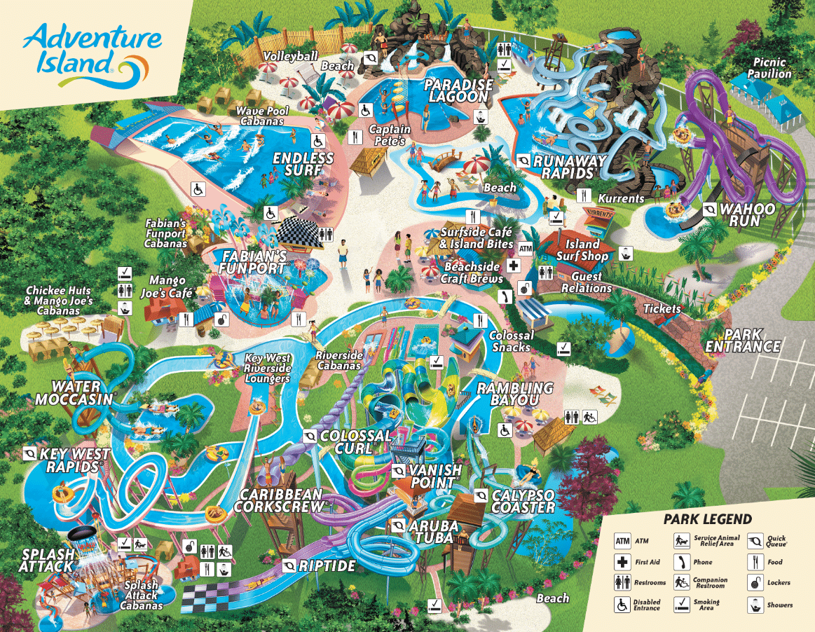 Adventure Island - Park Map 2021 - 001 - Touring Central Florida