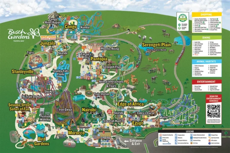 Busch Gardens Tampa Map 2025