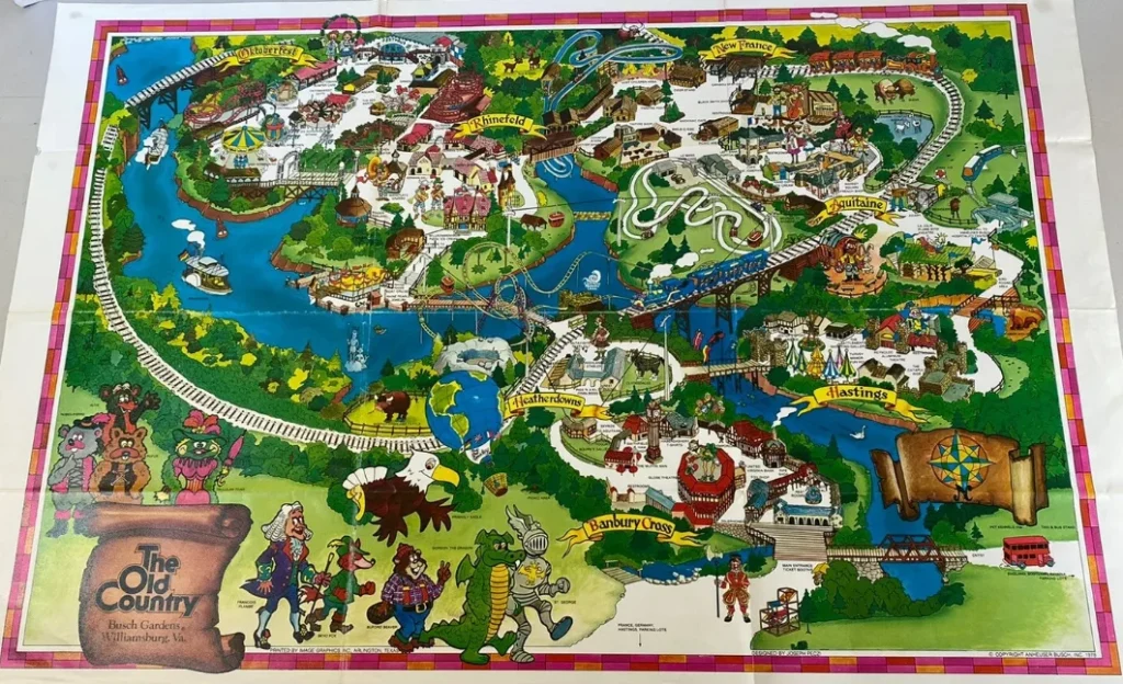 Busch Gardens Williamsburg Map 1978