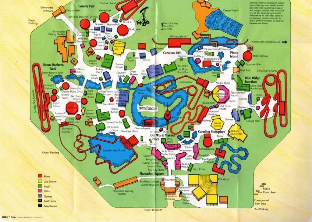 Carowinds Map 1988