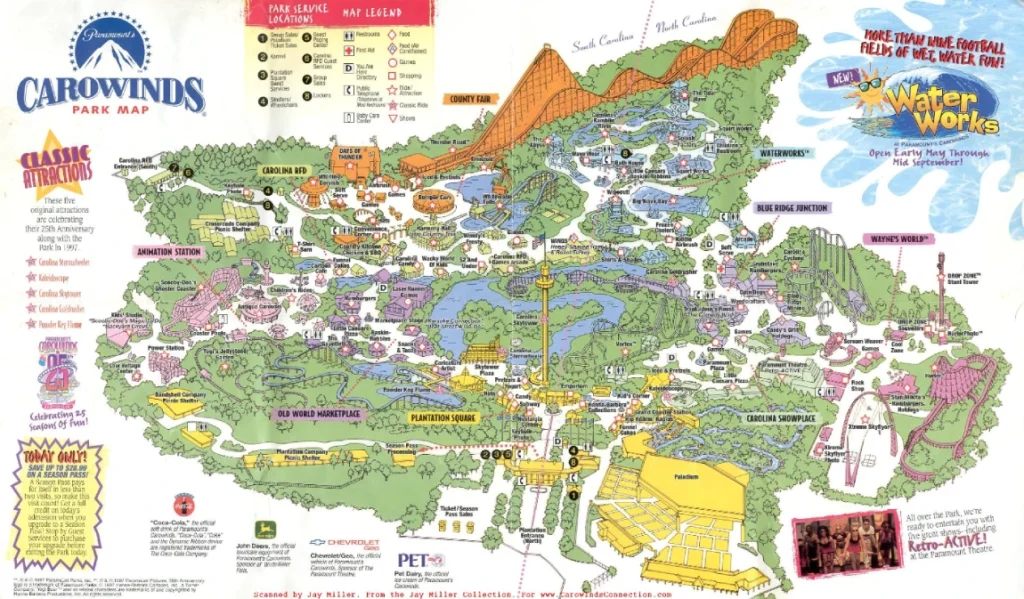 Carowinds Map 1997