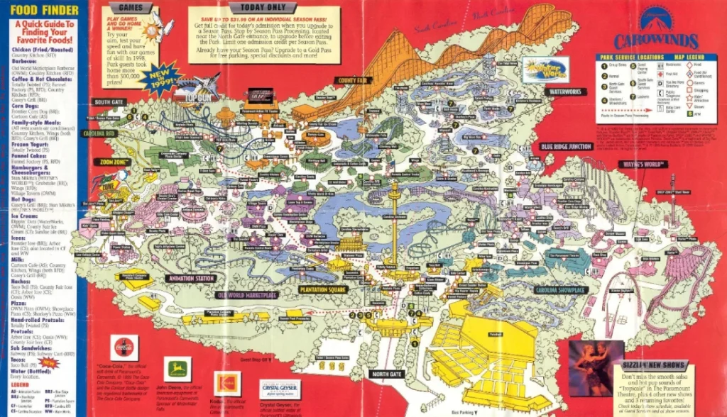 Carowinds Map 1999