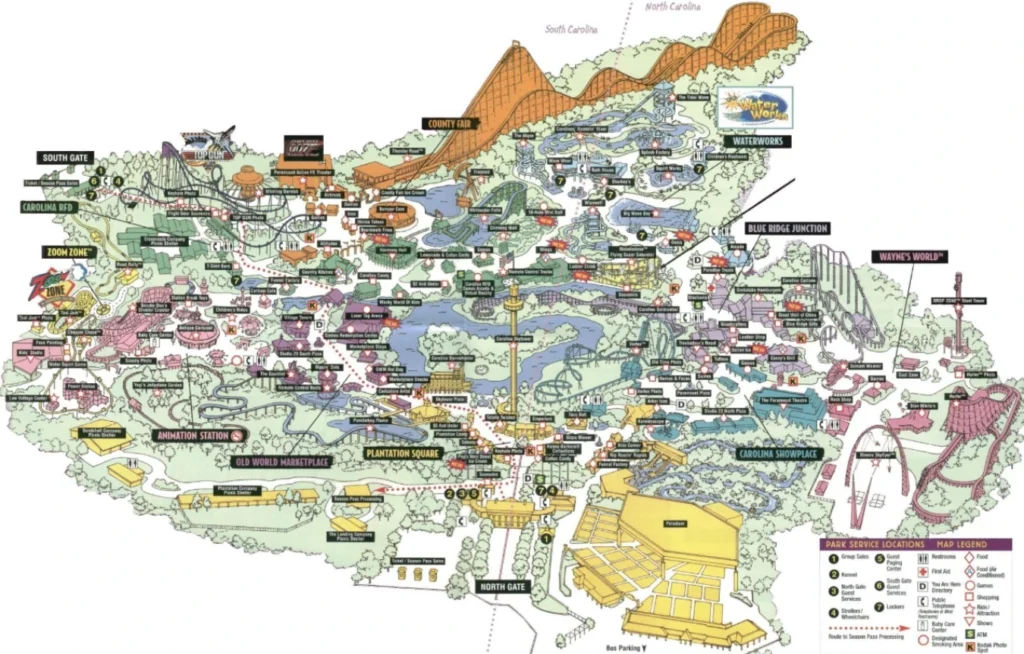 Carowinds Map 2000