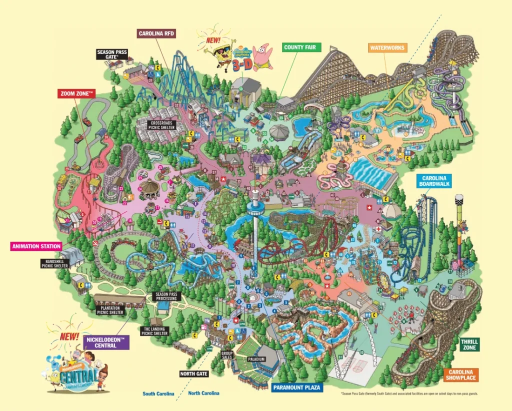 Carowinds Map 2003