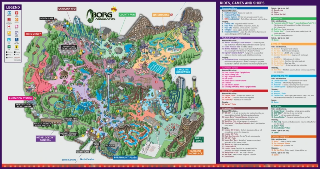 Carowinds Map 2004