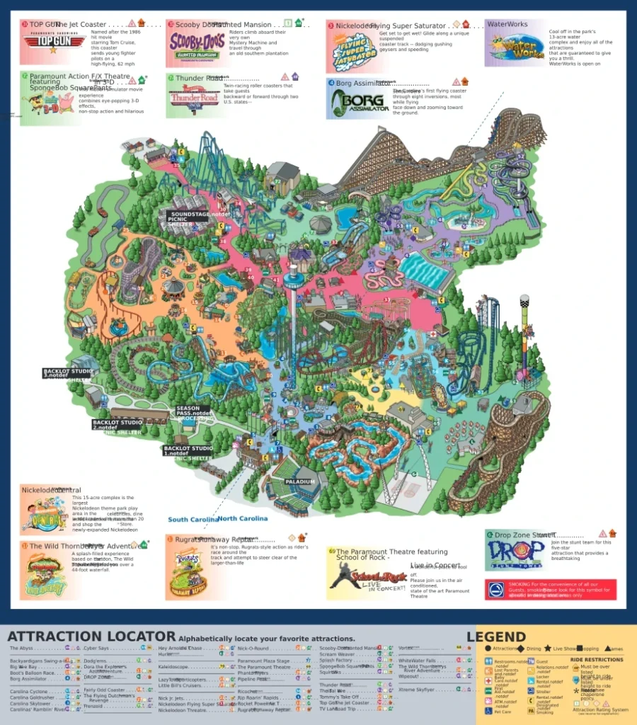 Carowinds Map 2005