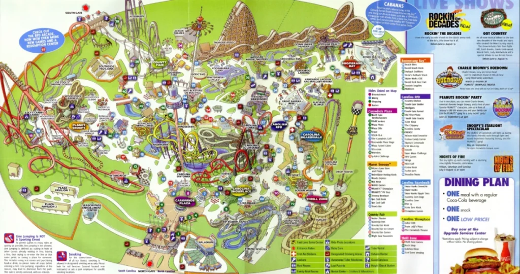 Carowinds Map 2012