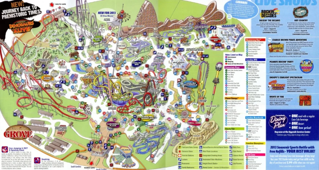 Carowinds Map 2013