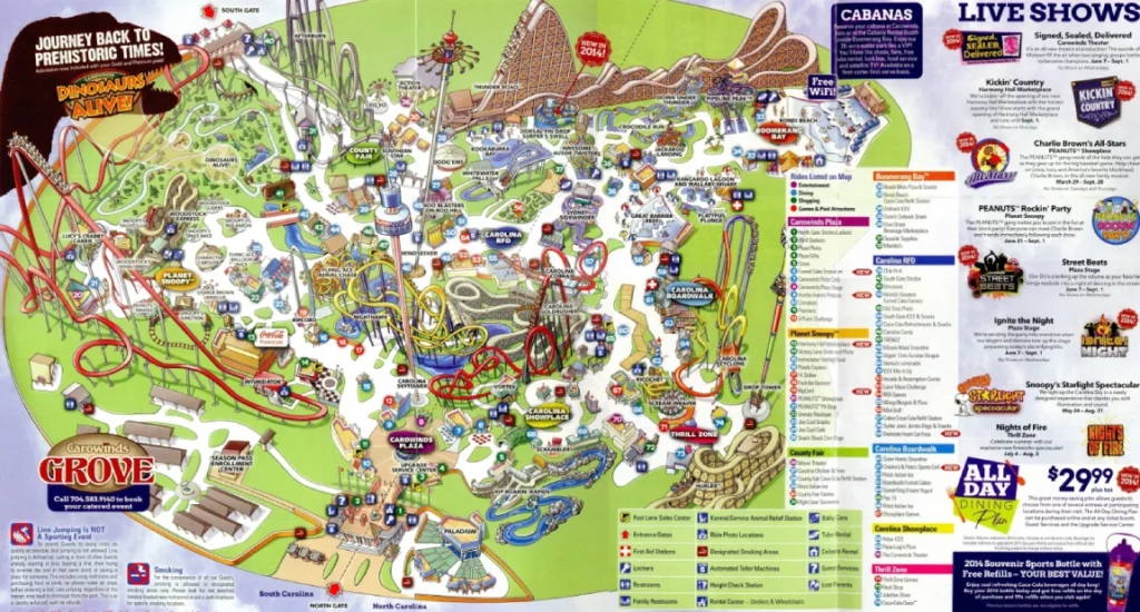 Carowinds Map 2014