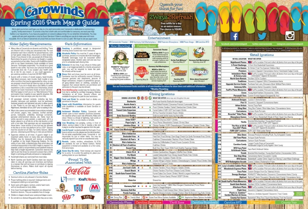 Carowinds Map 2016