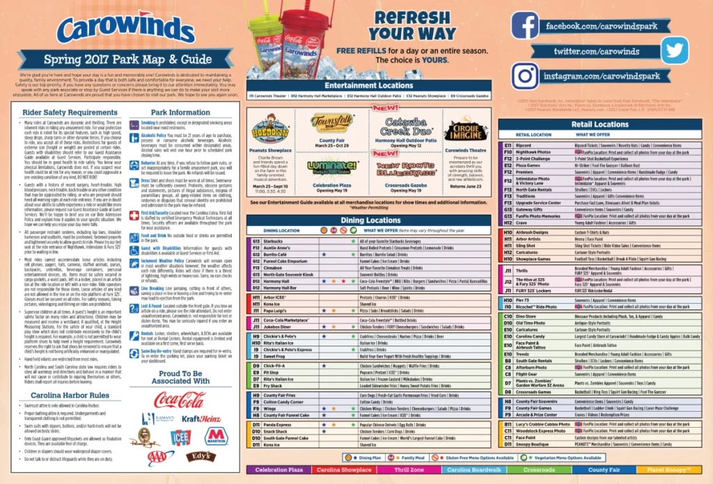 Carowinds Map 2017