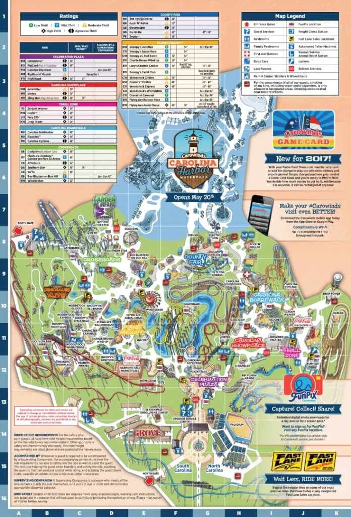 Carowinds Map 2017