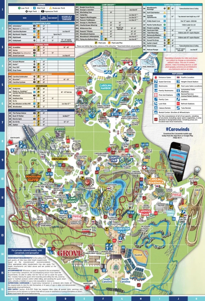 Carowinds Map 2018