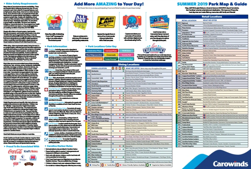 Carowinds Map 2019