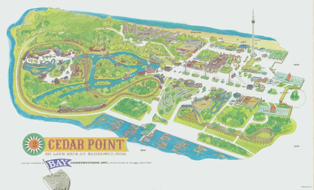 Cedar Point Map 1969