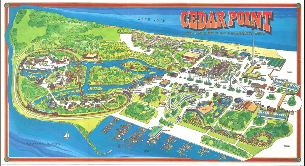 Cedar Point Map 1971