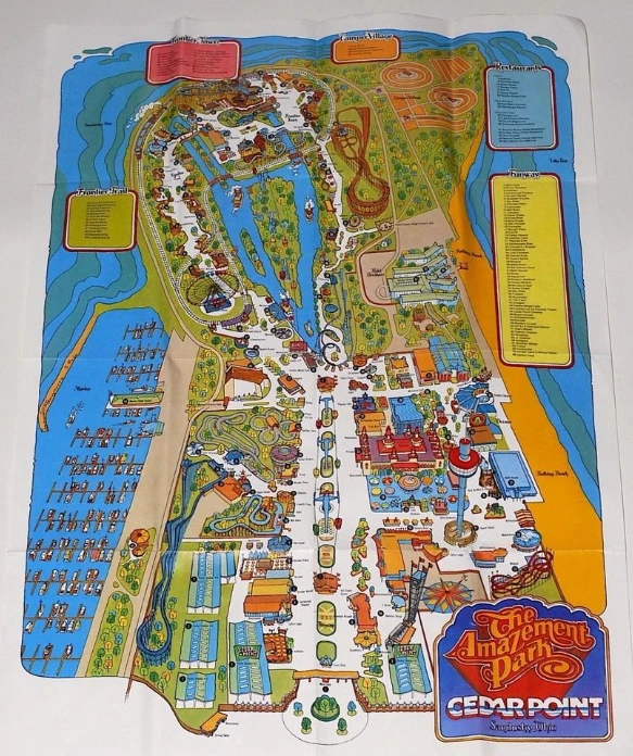 Cedar Point Map 1983