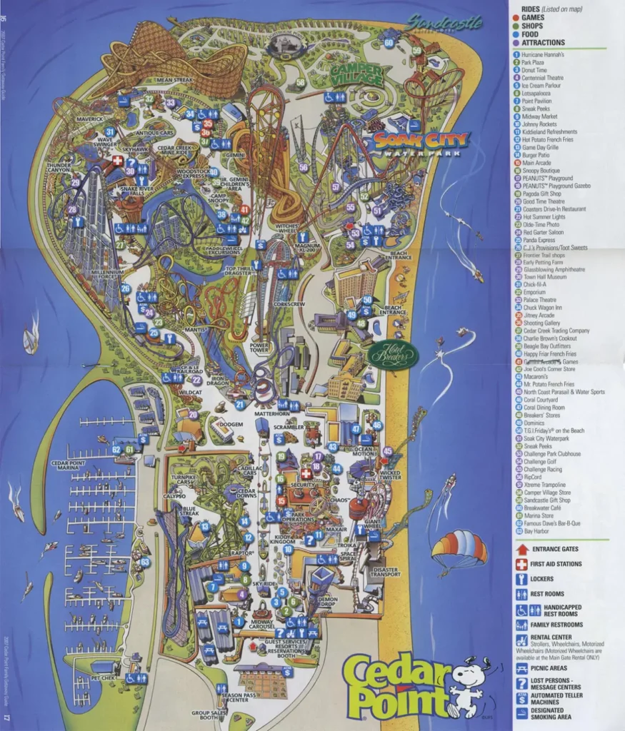Cedar Point Map 2007