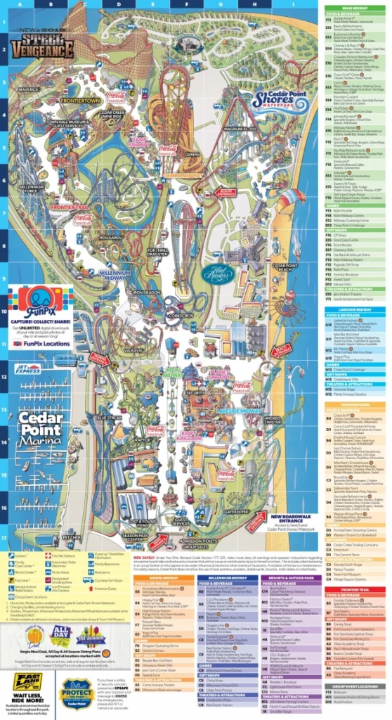 Cedar Point Map 2018