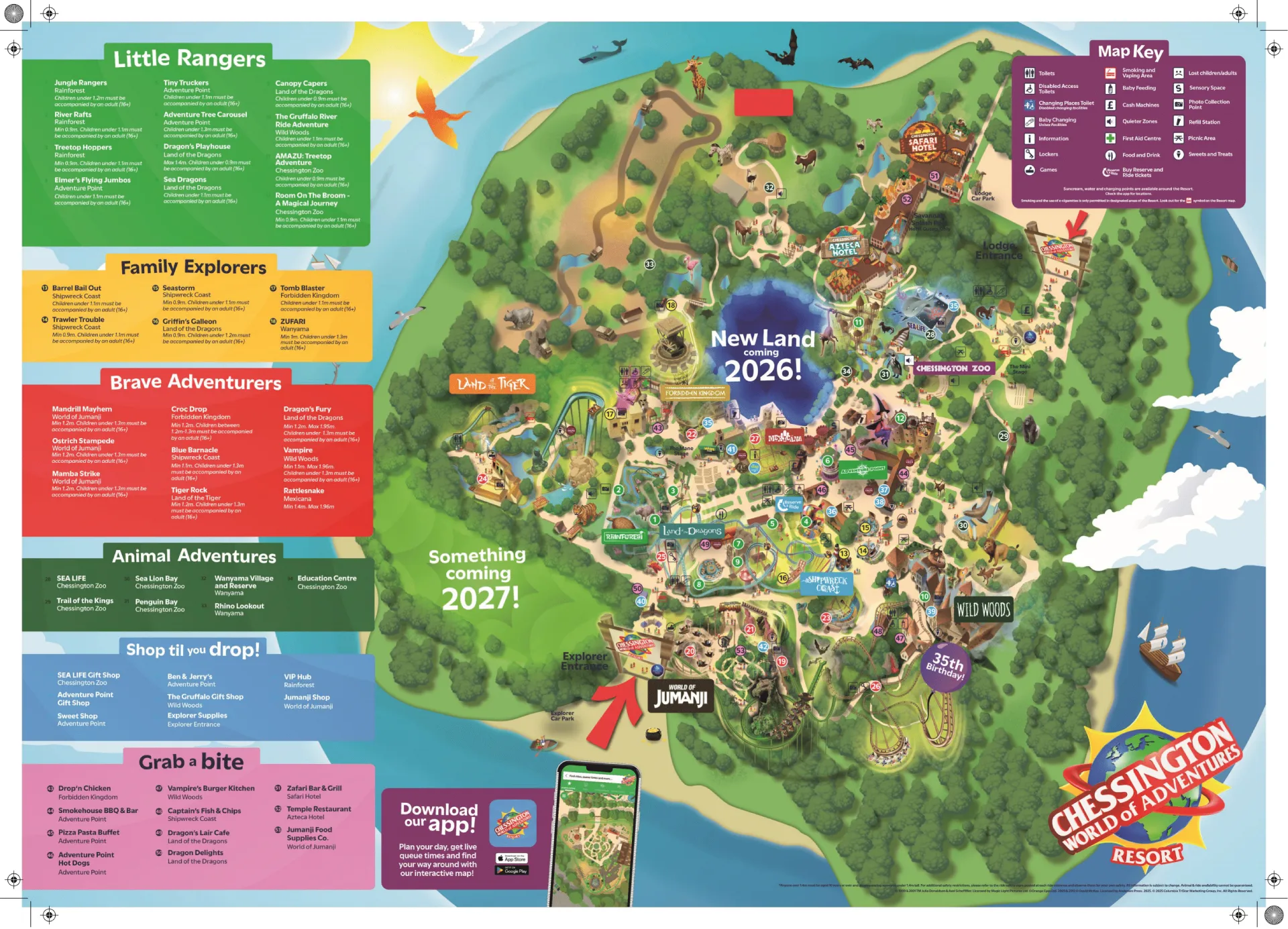 Chessington World of Adventures Resort Map 2025