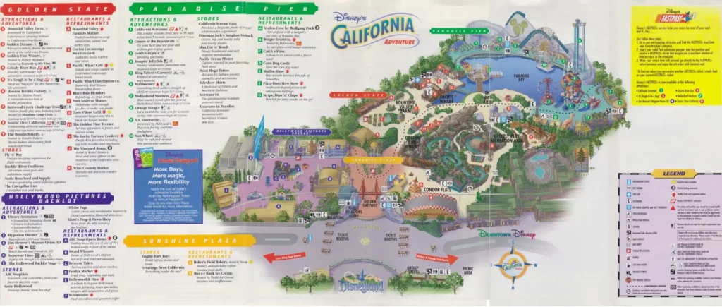 Disney California Adventure Park Map 2001