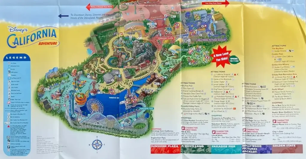 Disney California Adventure Park Map 2002