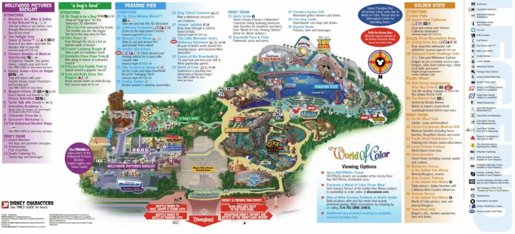 Disney California Adventure Park Map 2010