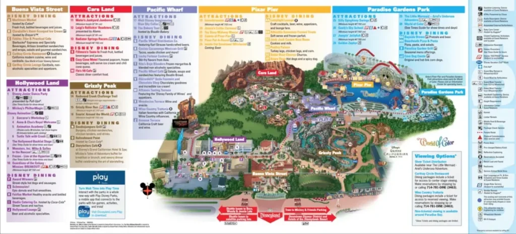 Disney California Adventure Park Map 2011