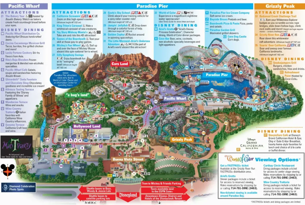 Disney California Adventure Park Map 2012