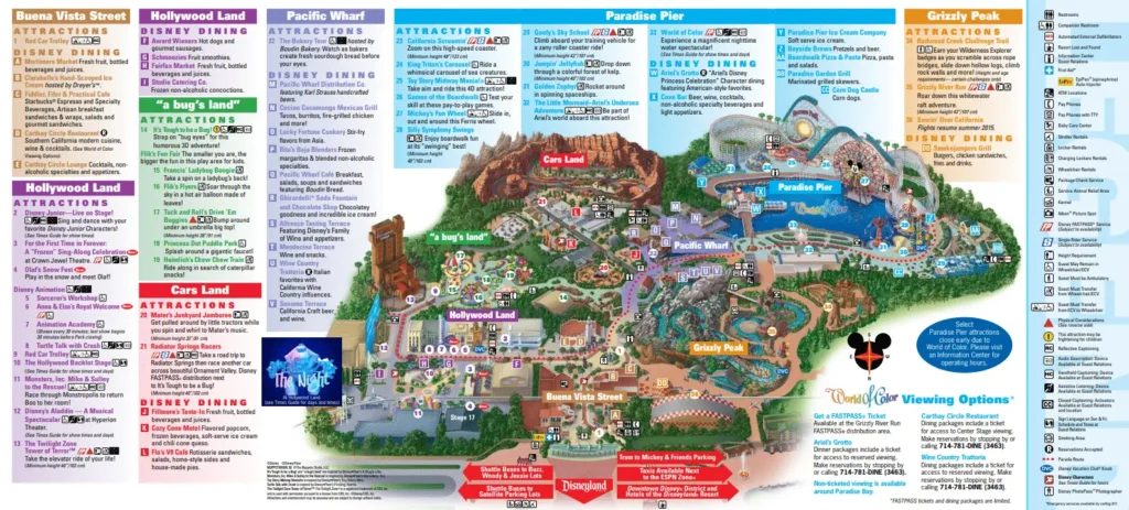 Disney California Adventure Park Map 2015