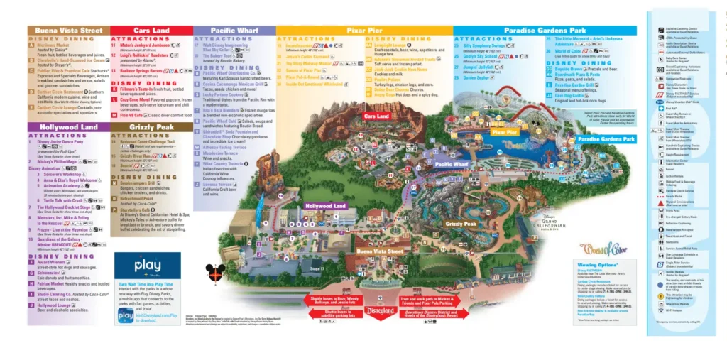 Disney California Adventure Park Map 2020