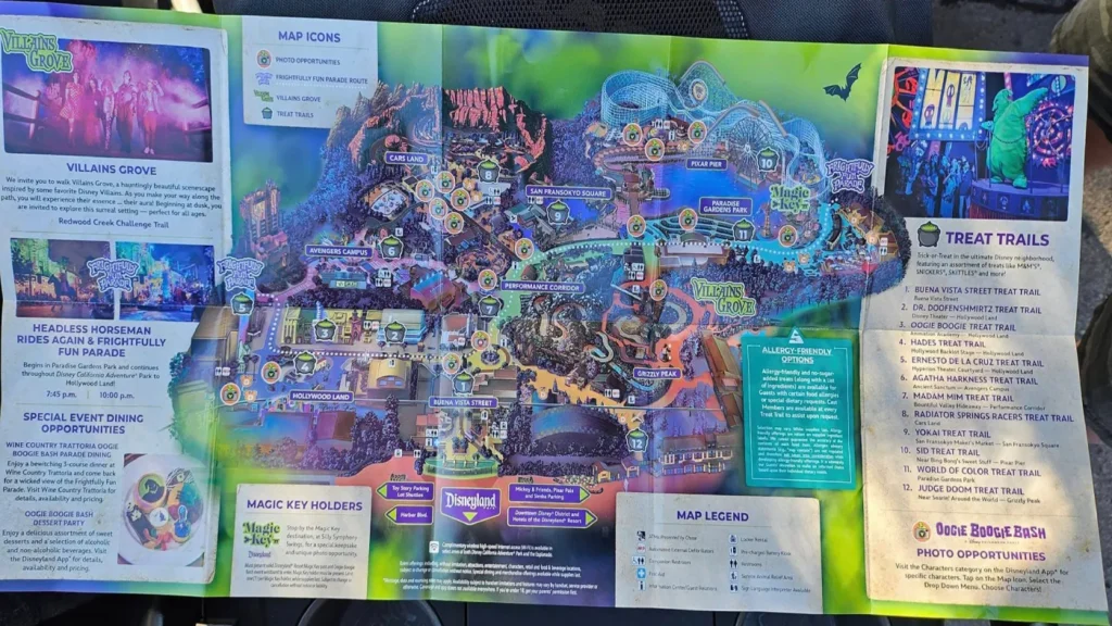 Disney California Adventure Park Oogie Boogie Bash Map 2024