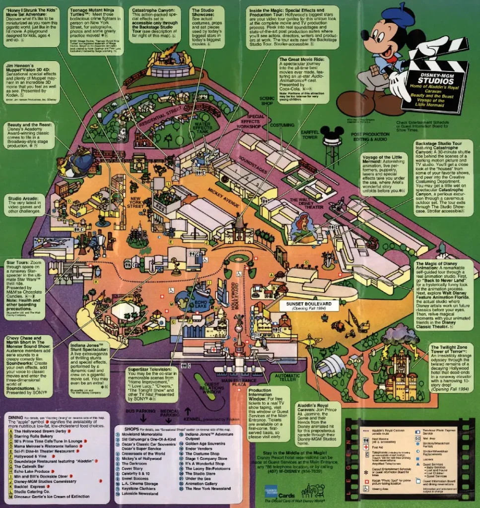 Disney Hollywood Studios Map 1994