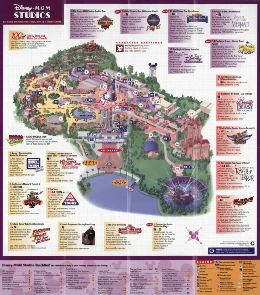 Disney Hollywood Studios Map 2002