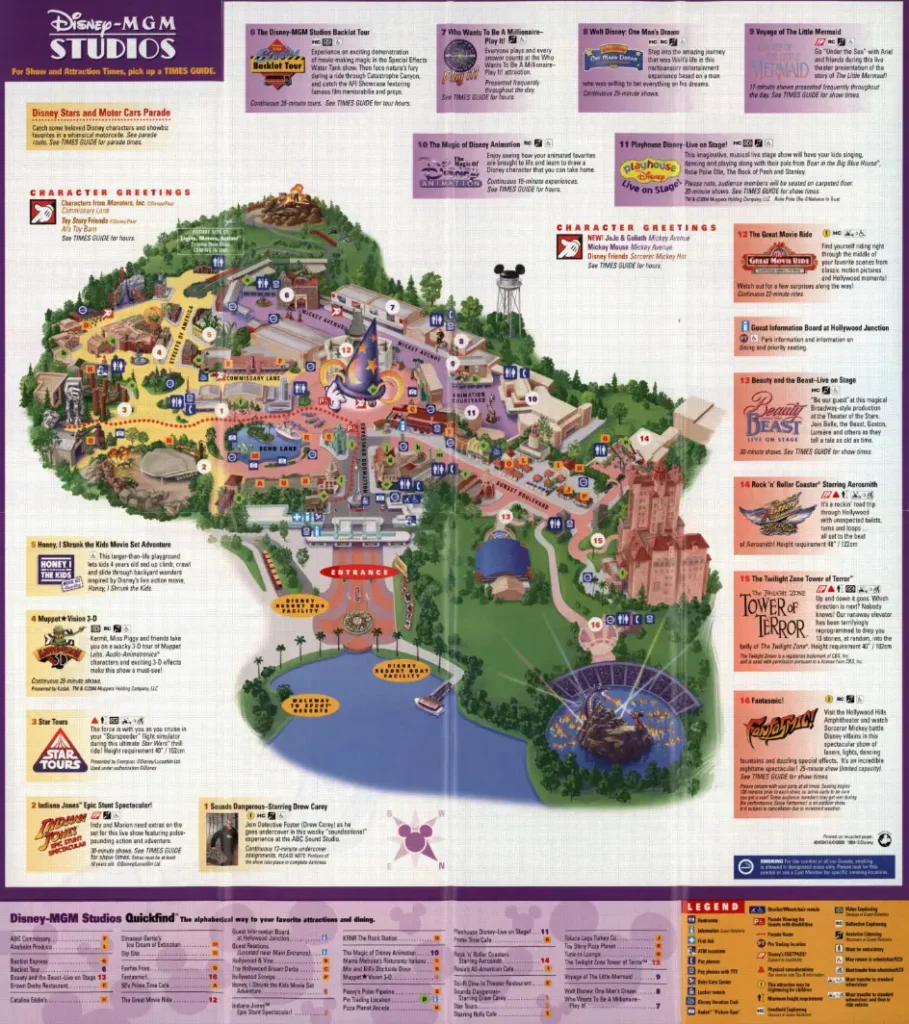 Disney Hollywood Studios Map 2004