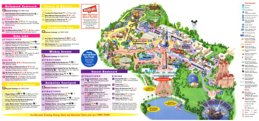 Disney Hollywood Studios Map 2007