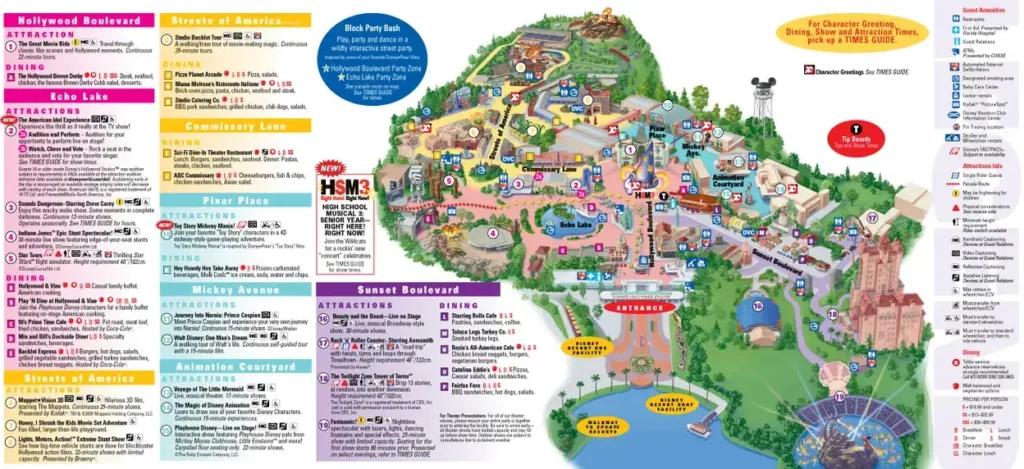 Disney Hollywood Studios Map 2009