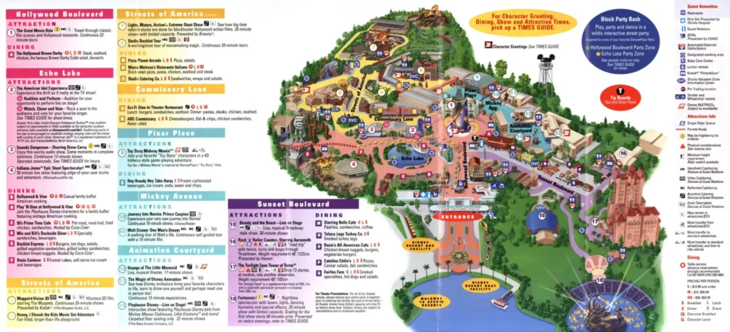 Disney Hollywood Studios Map 2010