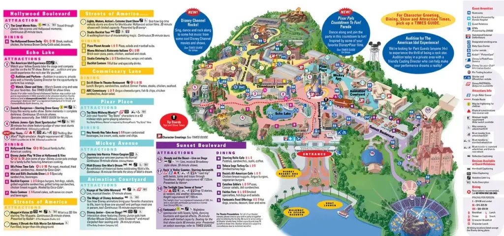 Disney Hollywood Studios Map 2011