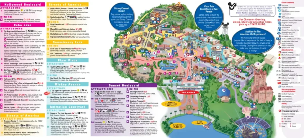 Disney Hollywood Studios Map 2013
