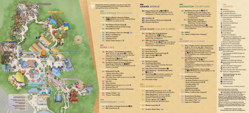 Disney Hollywood Studios Map 2021