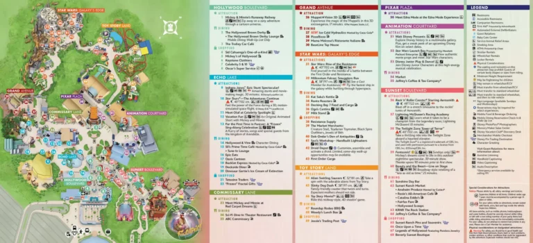 Disney Hollywood Studios Map 2024