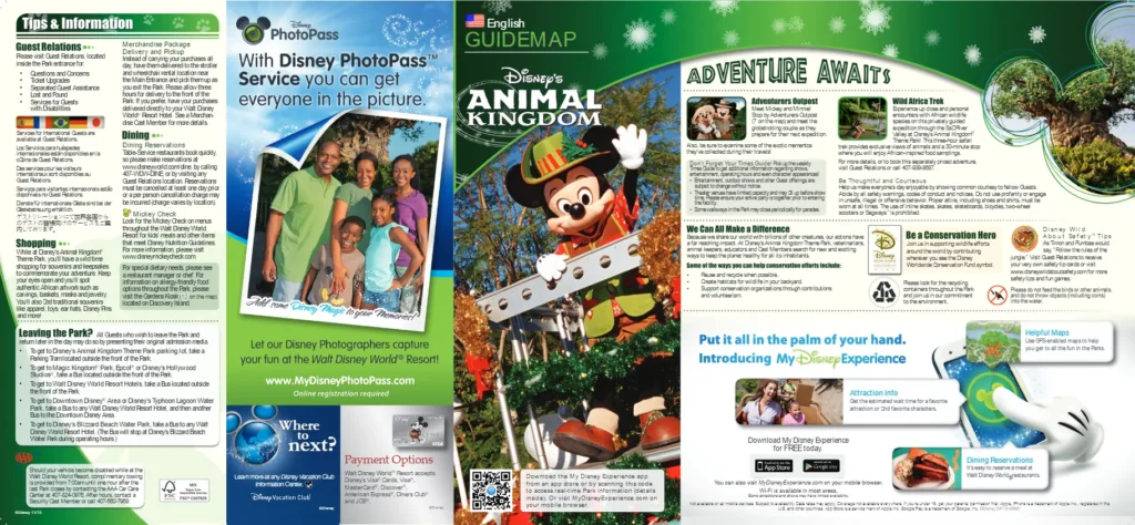 Disney's Animal Kingdom Theme Park Brochure 2013