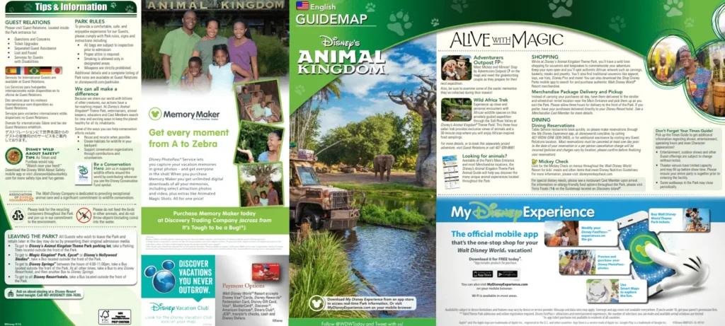 Disney's Animal Kingdom Theme Park Brochure 2016