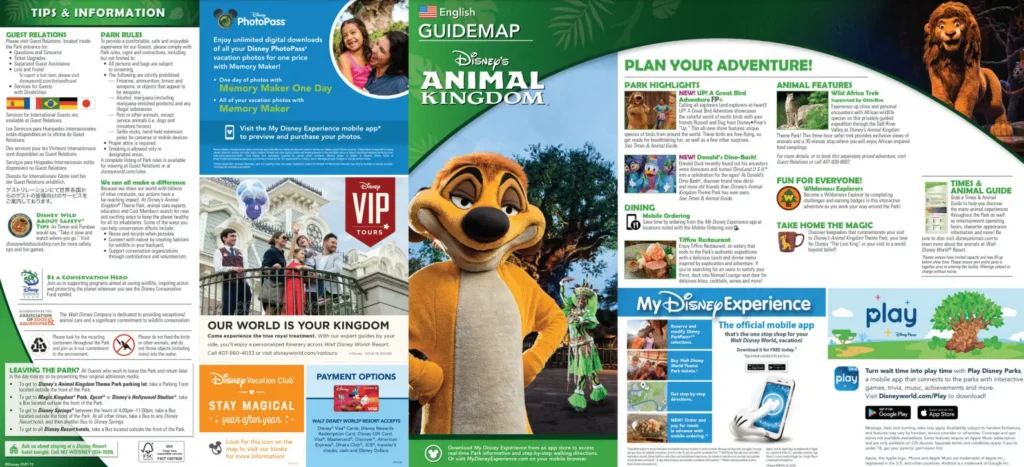 Disney's Animal Kingdom Theme Park Brochure 2019