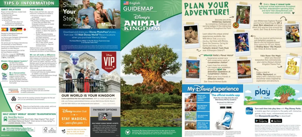 Disney's Animal Kingdom Theme Park Brochure 2020