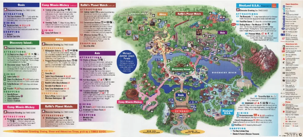 Disney's Animal Kingdom Theme Park Map 2007
