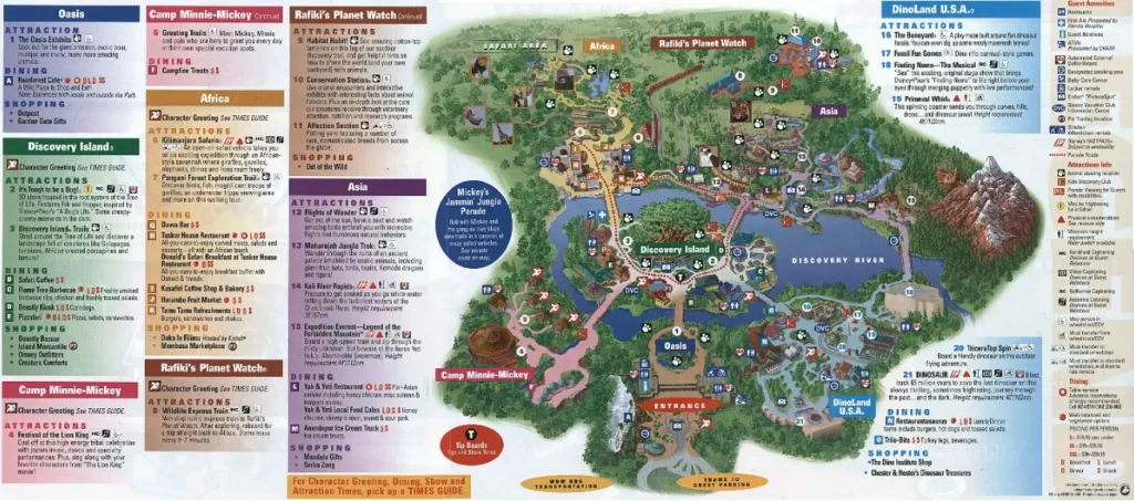 Disney's Animal Kingdom Theme Park Map 2009