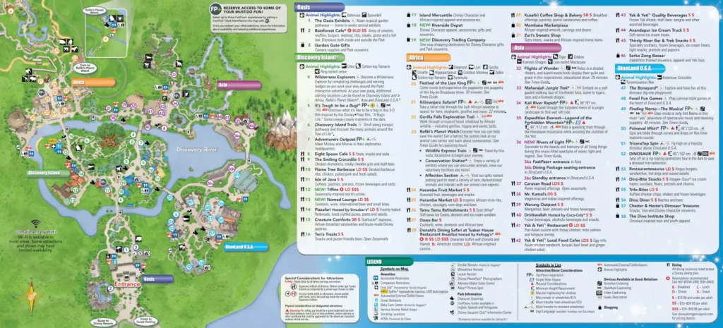 Disney's Animal Kingdom Theme Park Map 2017