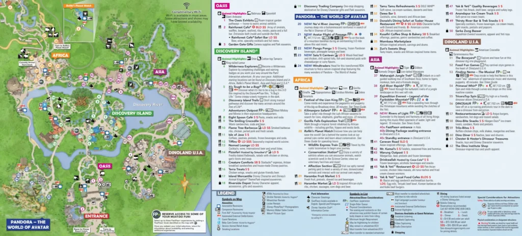 Disney's Animal Kingdom Theme Park Map 2018